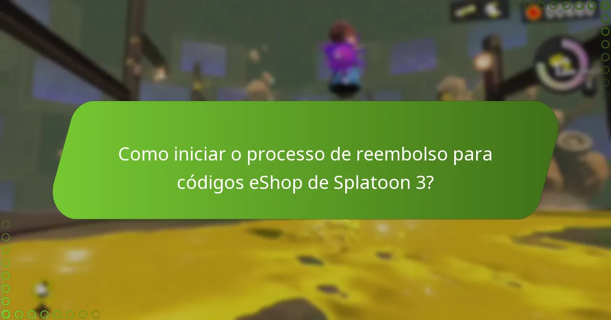 Como iniciar o processo de reembolso para códigos eShop de Splatoon 3?