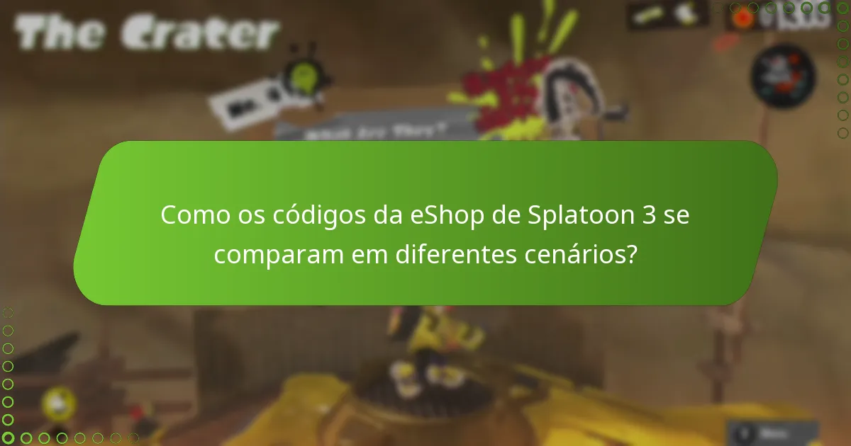 Como posso adquirir códigos da eShop de Splatoon 3?