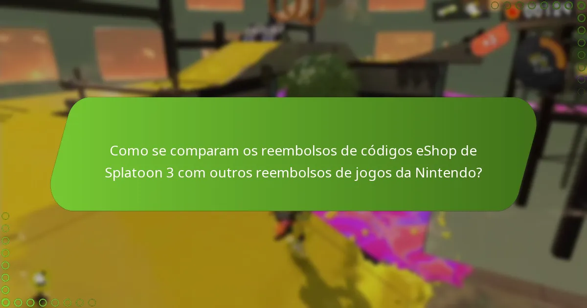Quais são as condições e termos para reembolsos de códigos eShop de Splatoon 3?