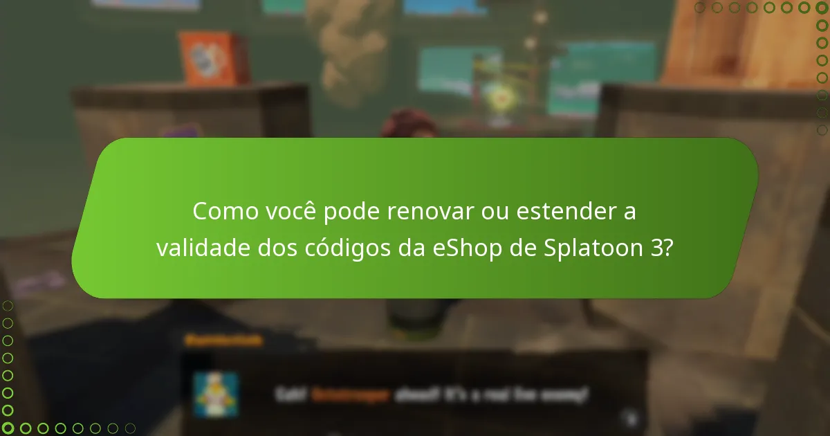 Quais são as políticas que cercam os códigos da eShop de Splatoon 3?